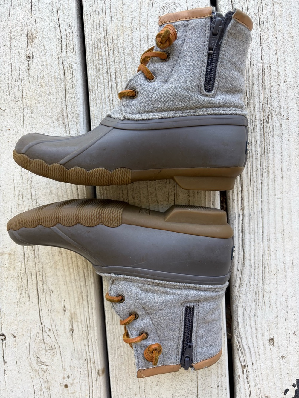 Sperry‎ Girls Saltwater Embossed Wool Duck Boots - Size 1 - Picture 8 of 10